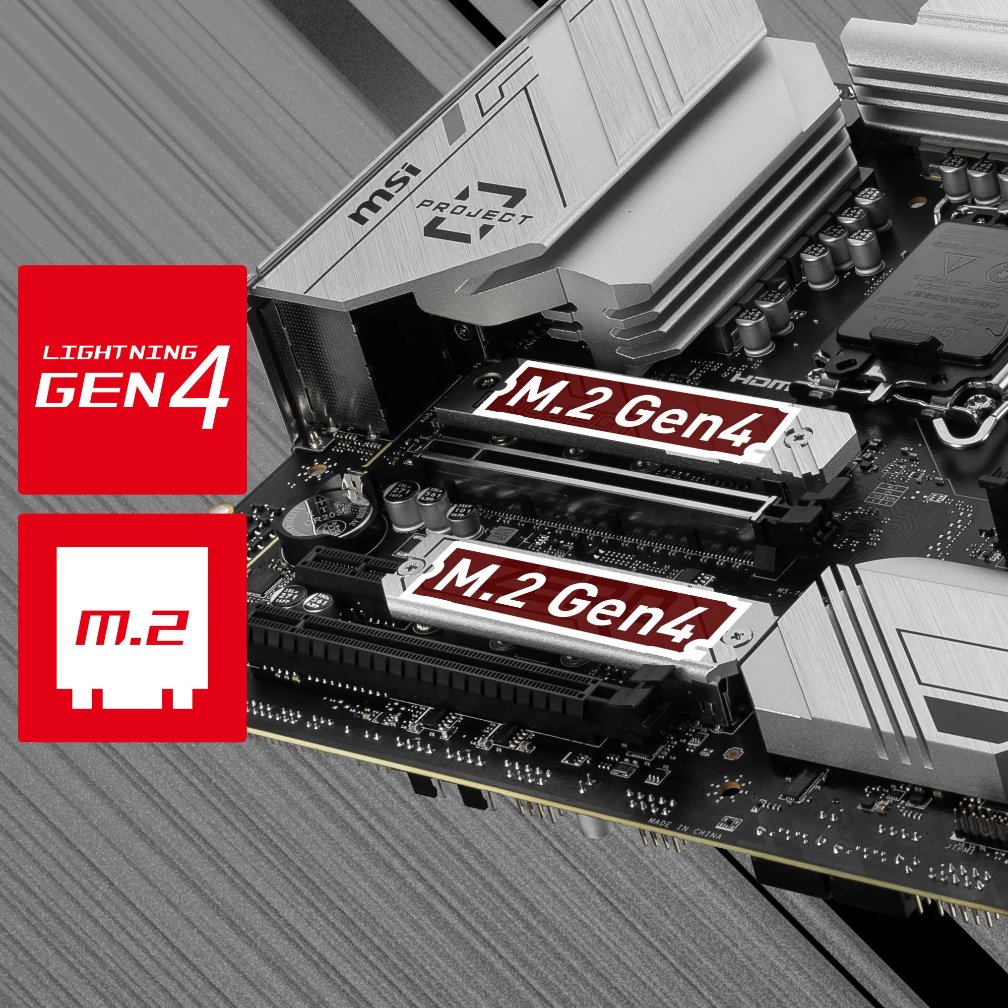 Document Gen4 M.2 Konnekt�rleri B760M PROJECT ZERO anakart MSI'�n Gen4 M.2 slotlar� ile g