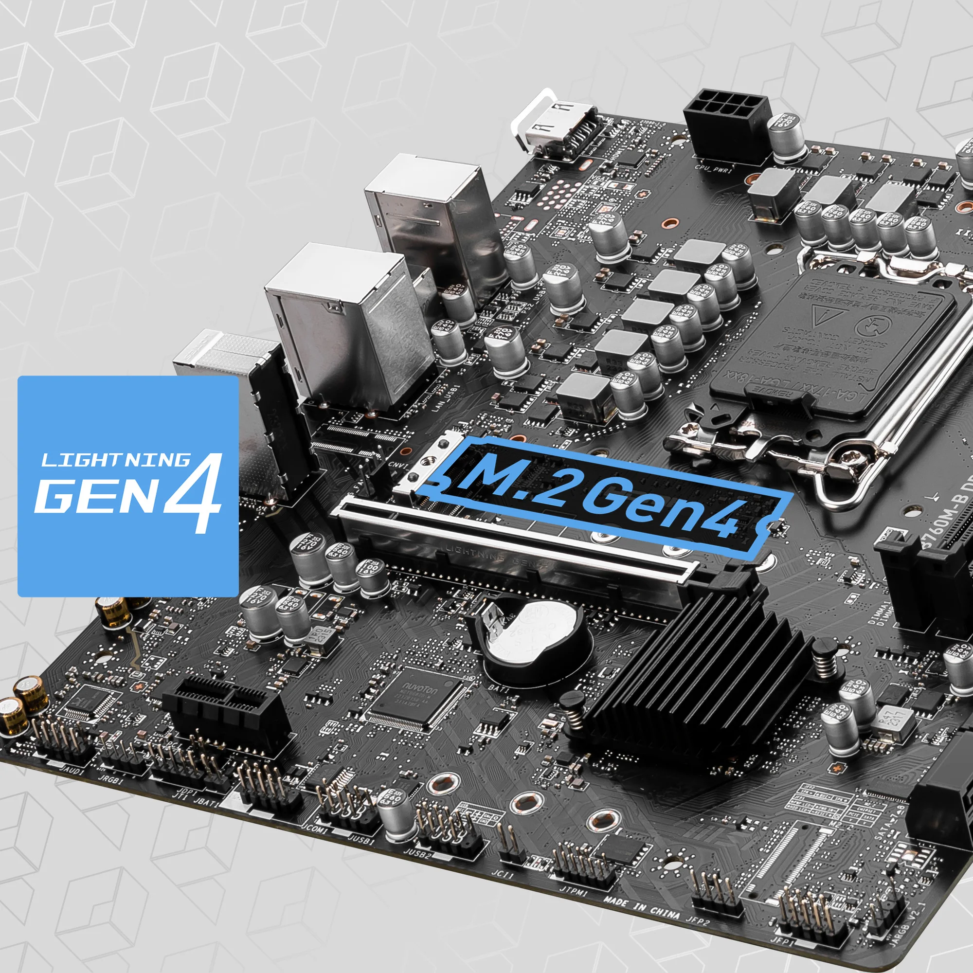Document Gen4 M.2 Konnekt�r� PRO B760M-B DDR4 anakart MSI'�n Gen4 M.2 slotlar� ile gelir: