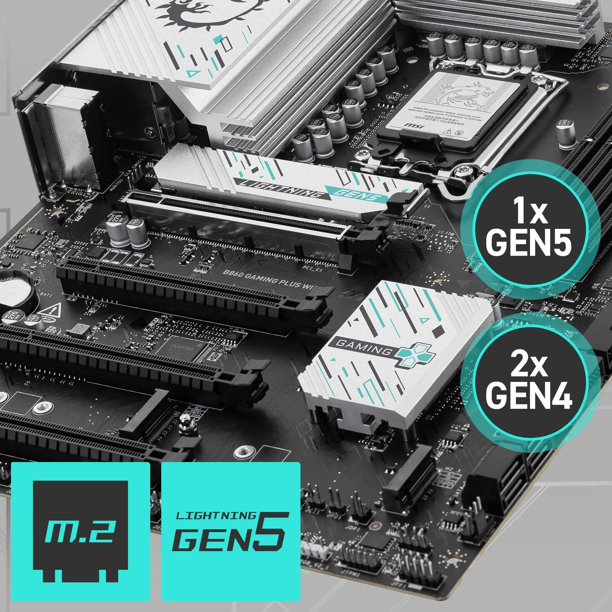 Document Gen5 M.2 Connector B860 GAMING PLUS WIFI anakart MSI'�n en yeni M.2 slotlar� ile