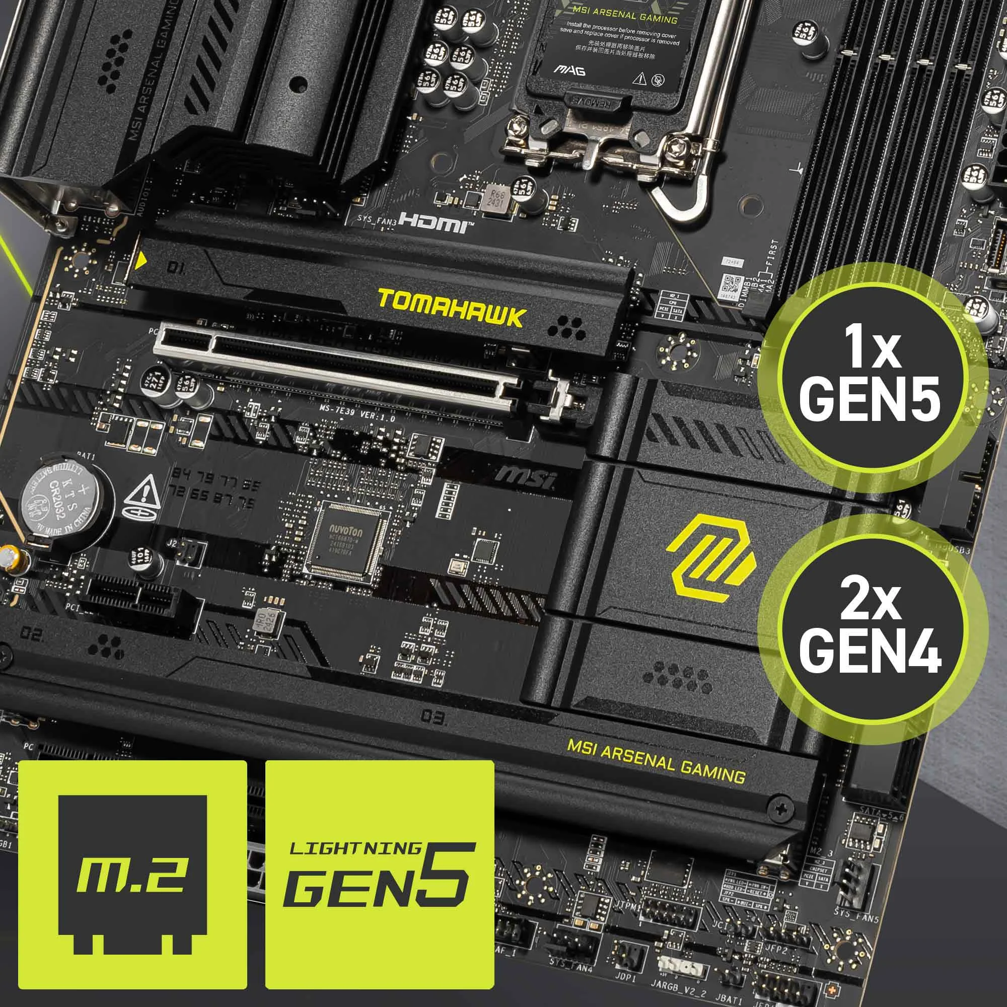 Document Gen5 M.2 Connector MAG B860 TOMAHAWK WIFI anakart MSI'�n en yeni M.2 slotlar� il