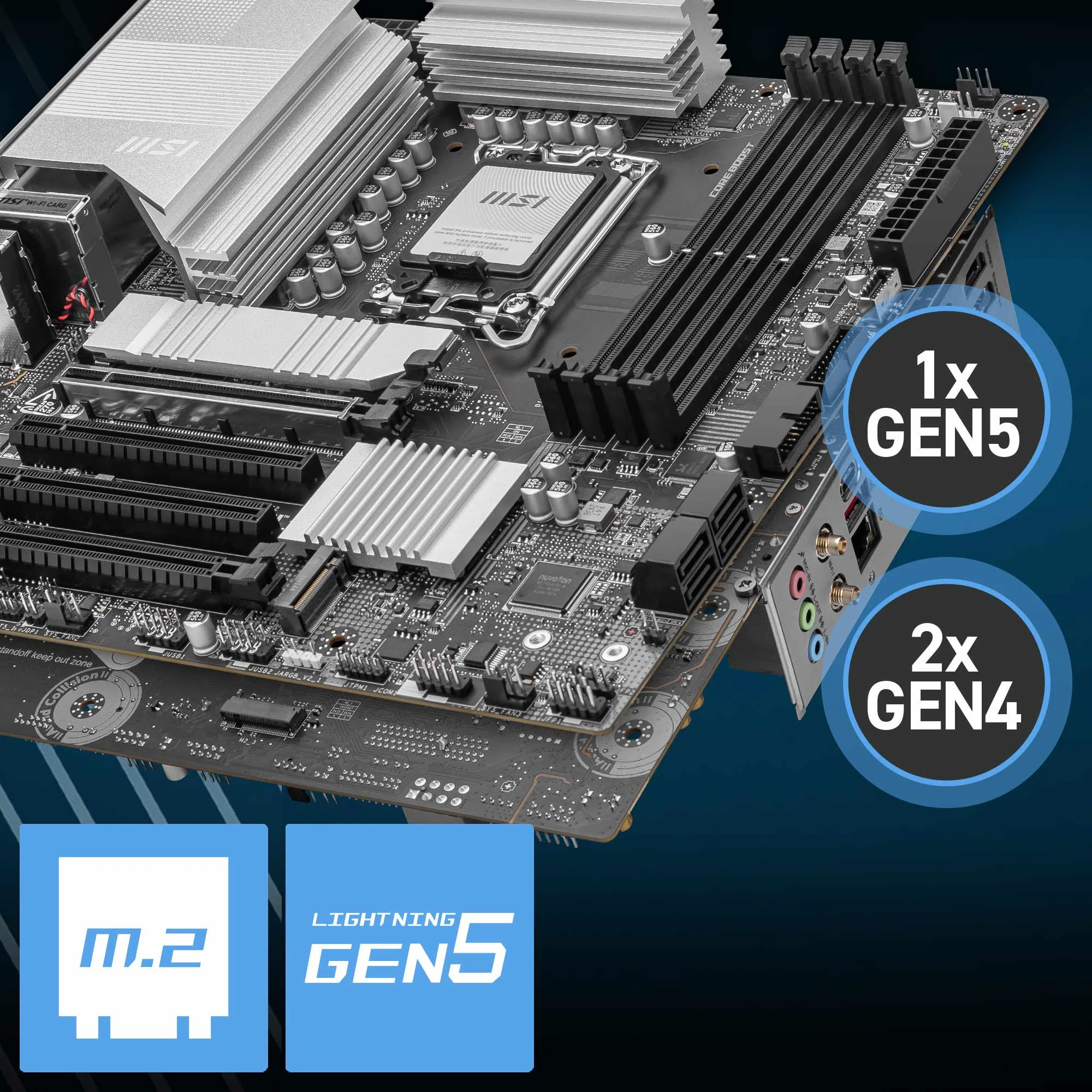 Document Gen5 M.2 Connector PRO B860M-A WIFI anakart MSI'�n en yeni M.2 slotlar� ile geli