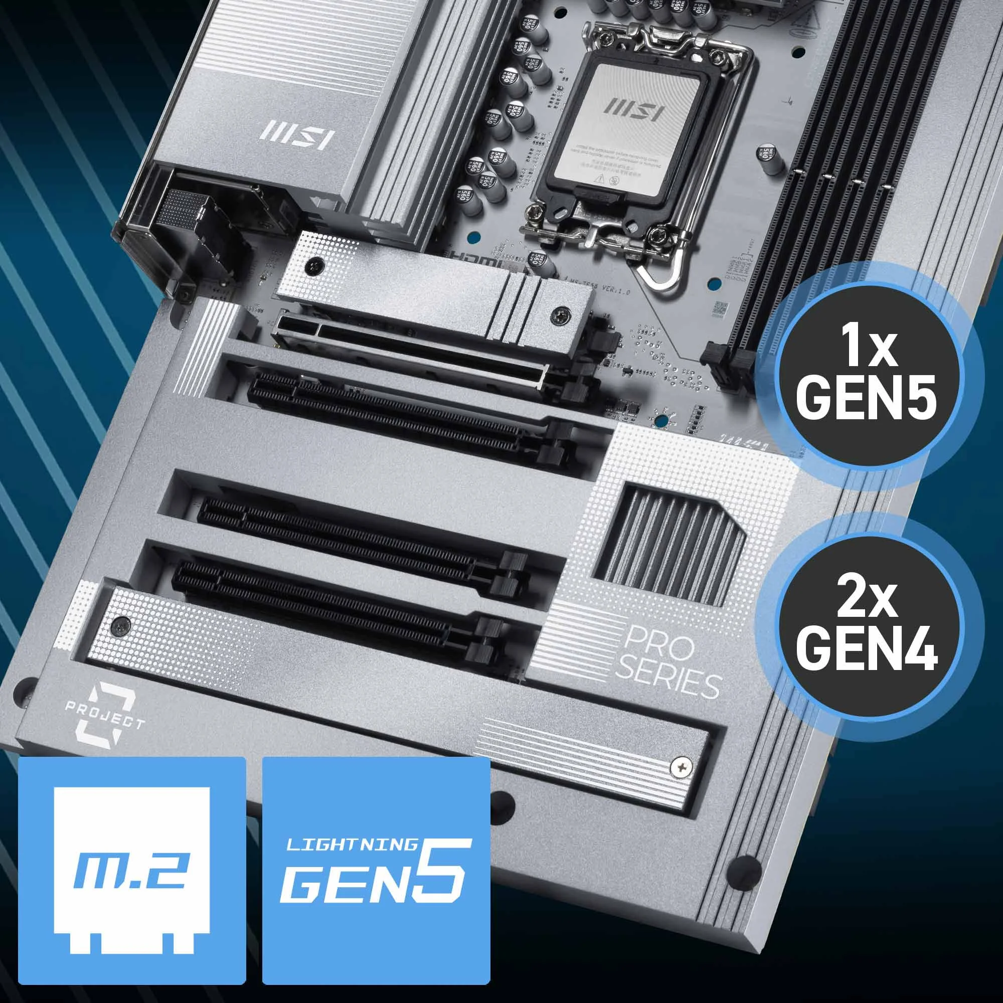 Document Gen5 M.2 Connector PRO Z890-S WIFI anakart MSI'�n en yeni M.2 slotlar� ile gelir
