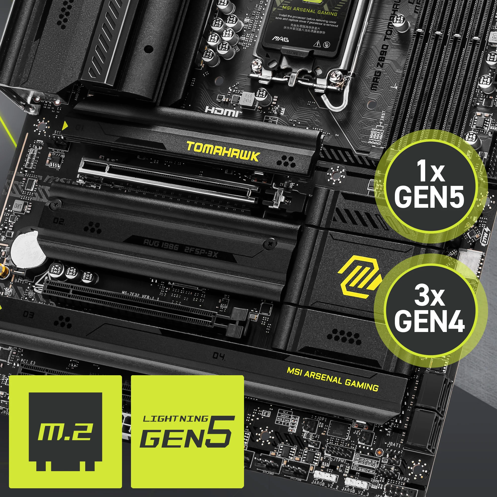 Document Gen5 M.2 Konnekt�r� MAG Z890 TOMAHAWK WIFI anakart MSI'�n en yeni M.2 slotlar� i