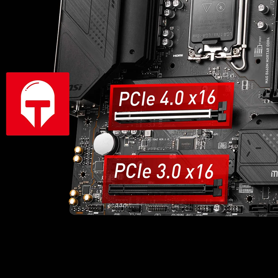 MAG B660M MORTAR DDR4 G��LEND�R�LEN PCI-E 4.0 X16 MSI PCI Express Steel Armor yuvalar� anakarta ekstra
