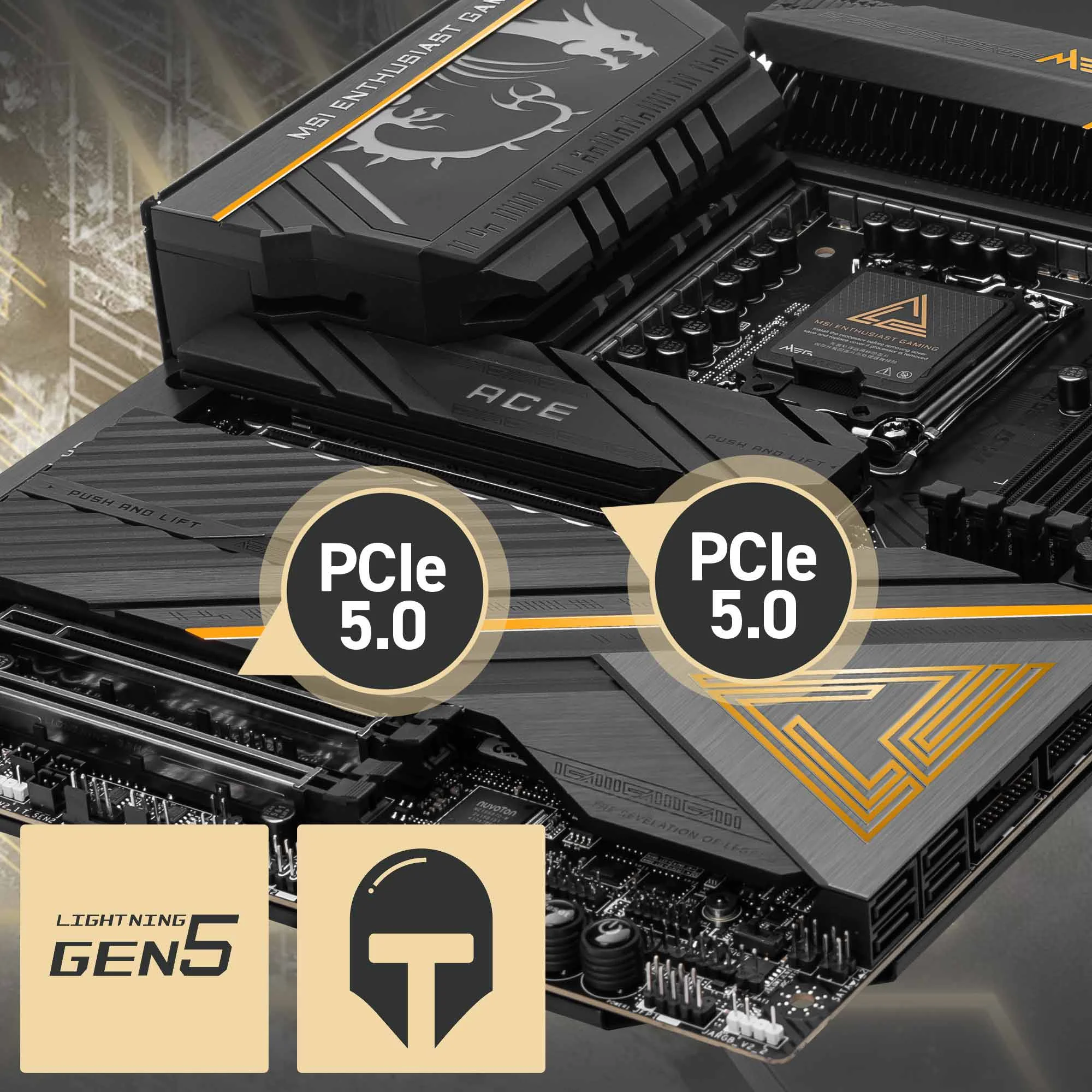 Document G��lendirilmi� PCIe 5.0 x16 Slotu MSI PCI Express Steel Armor II yuvas�, anakart