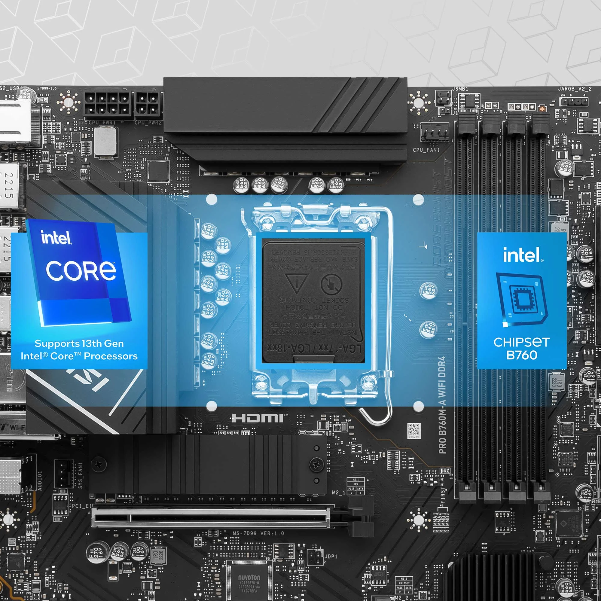Document Intel Core 12 ve 13.Nesil ��lemcileri destekler PRO B760M-A WIFI DDR4 anakart 12