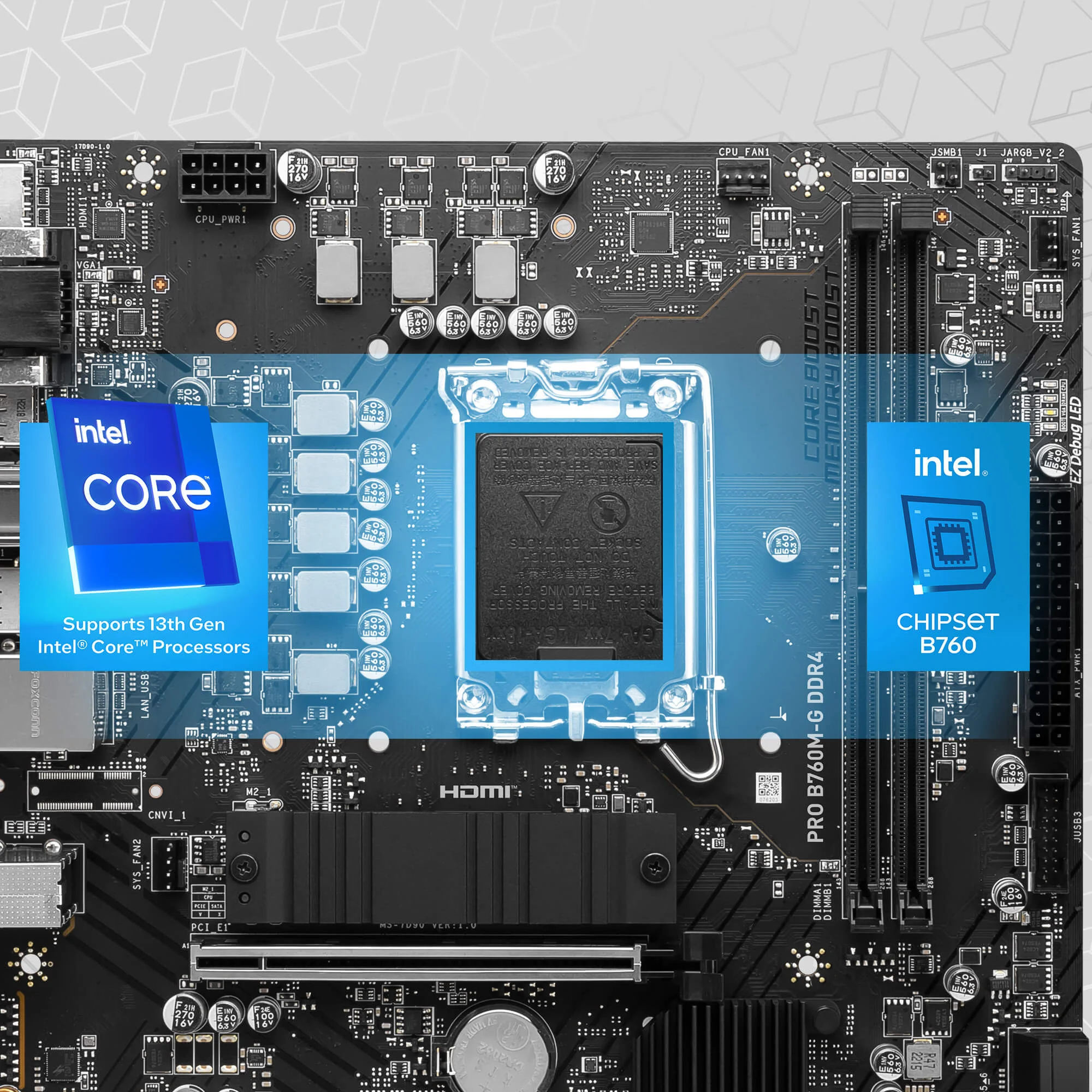Document Intel Core 12 ve 13.Nesil ��lemcileri destekler PRO B760M-G DDR4 anakart 12 ve 1