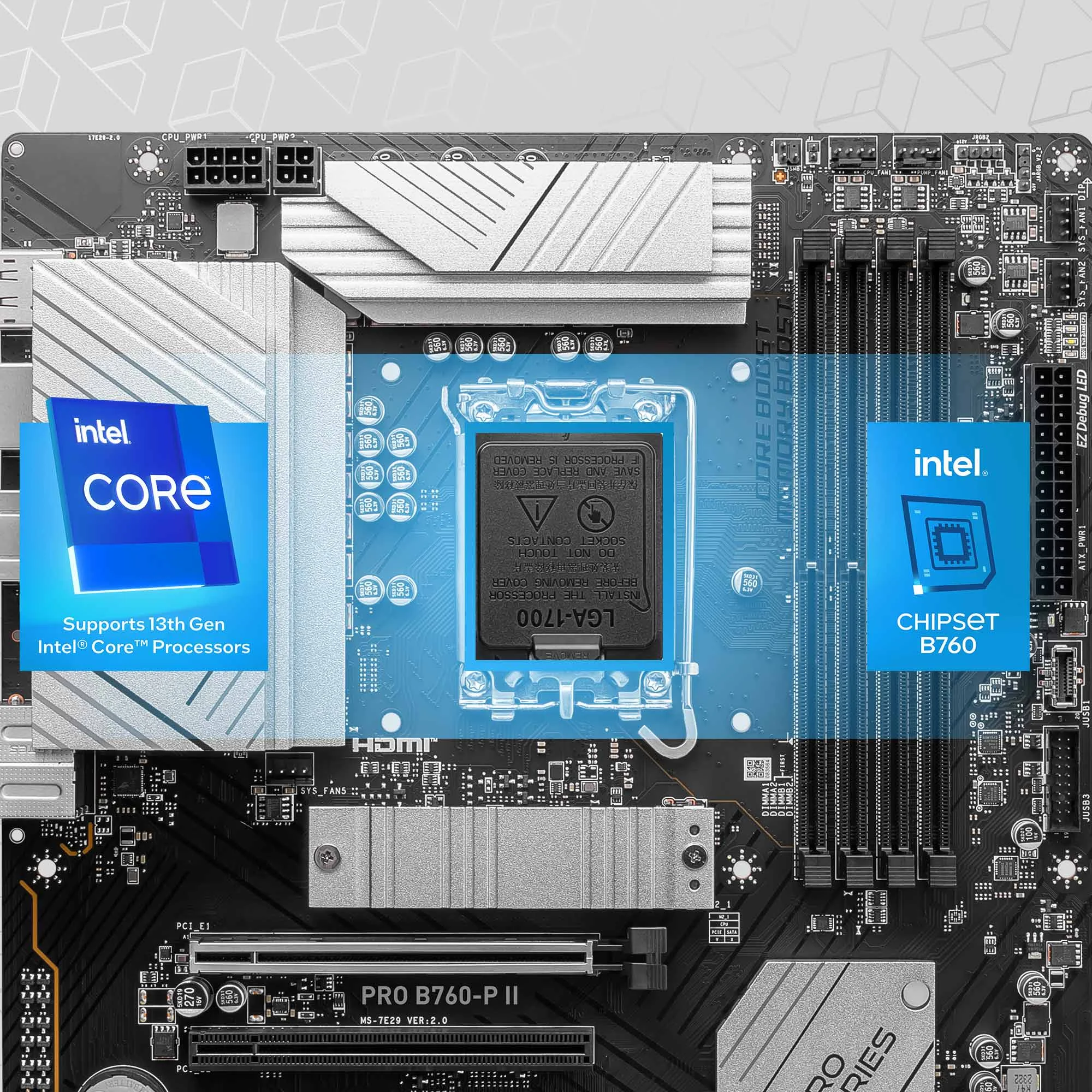 Document Intel Core 14., 13. ve 12. Nesil ��lemcileri Destekler PRO B760-P II anakart, In