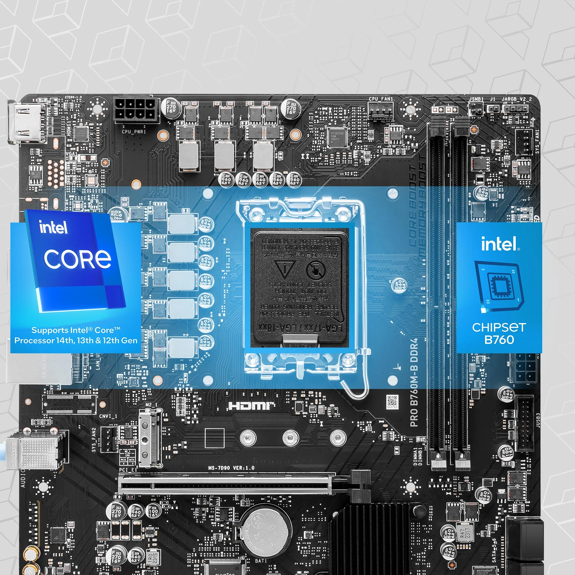 Document Intel Core 14, 13 ve 12. Nesil i�lemcileri destekler PRO B760M-B DDR4 anakart 14