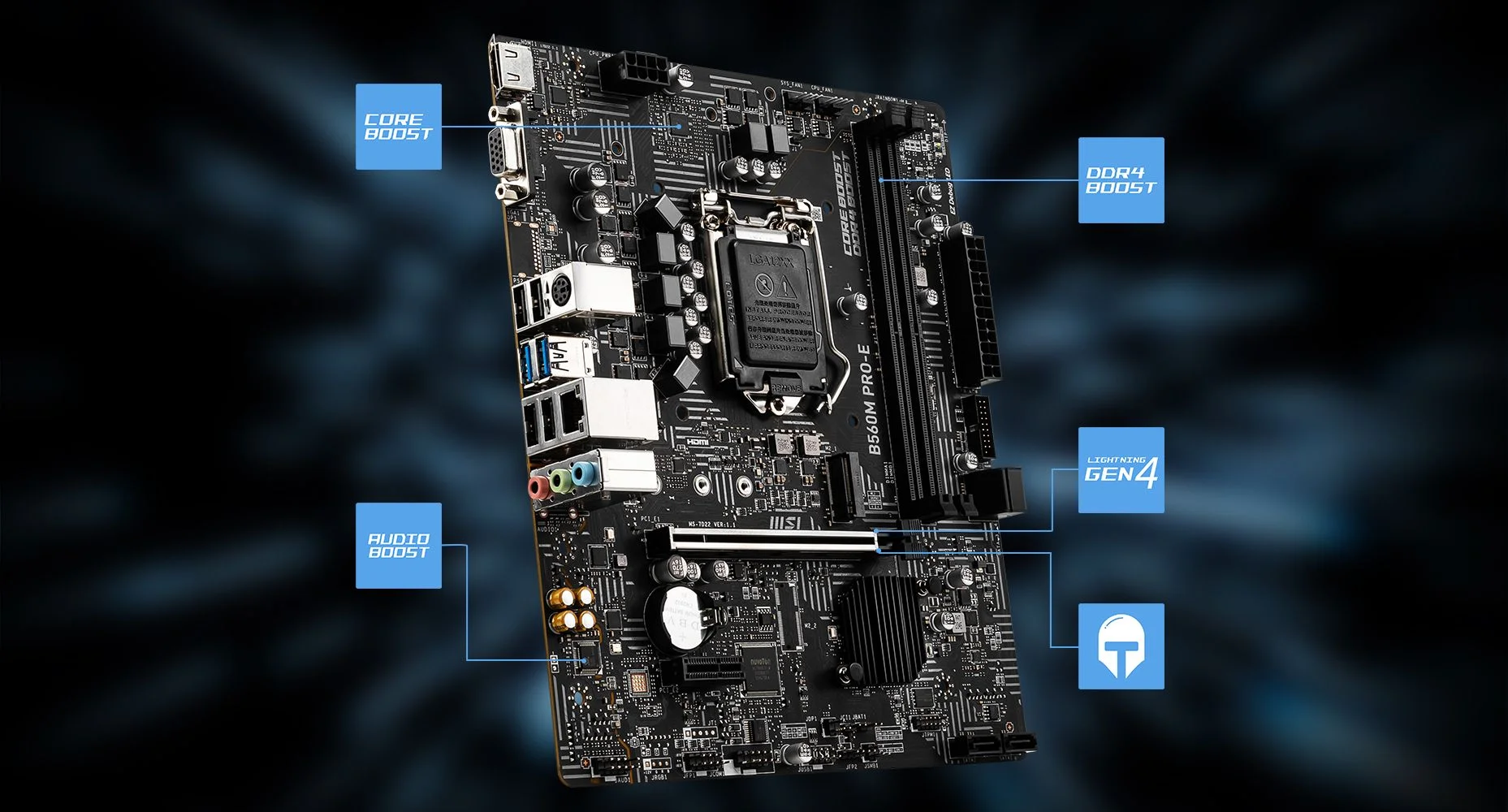B560M PRO-E MSI B560M PRO-E LIGHTNING overview