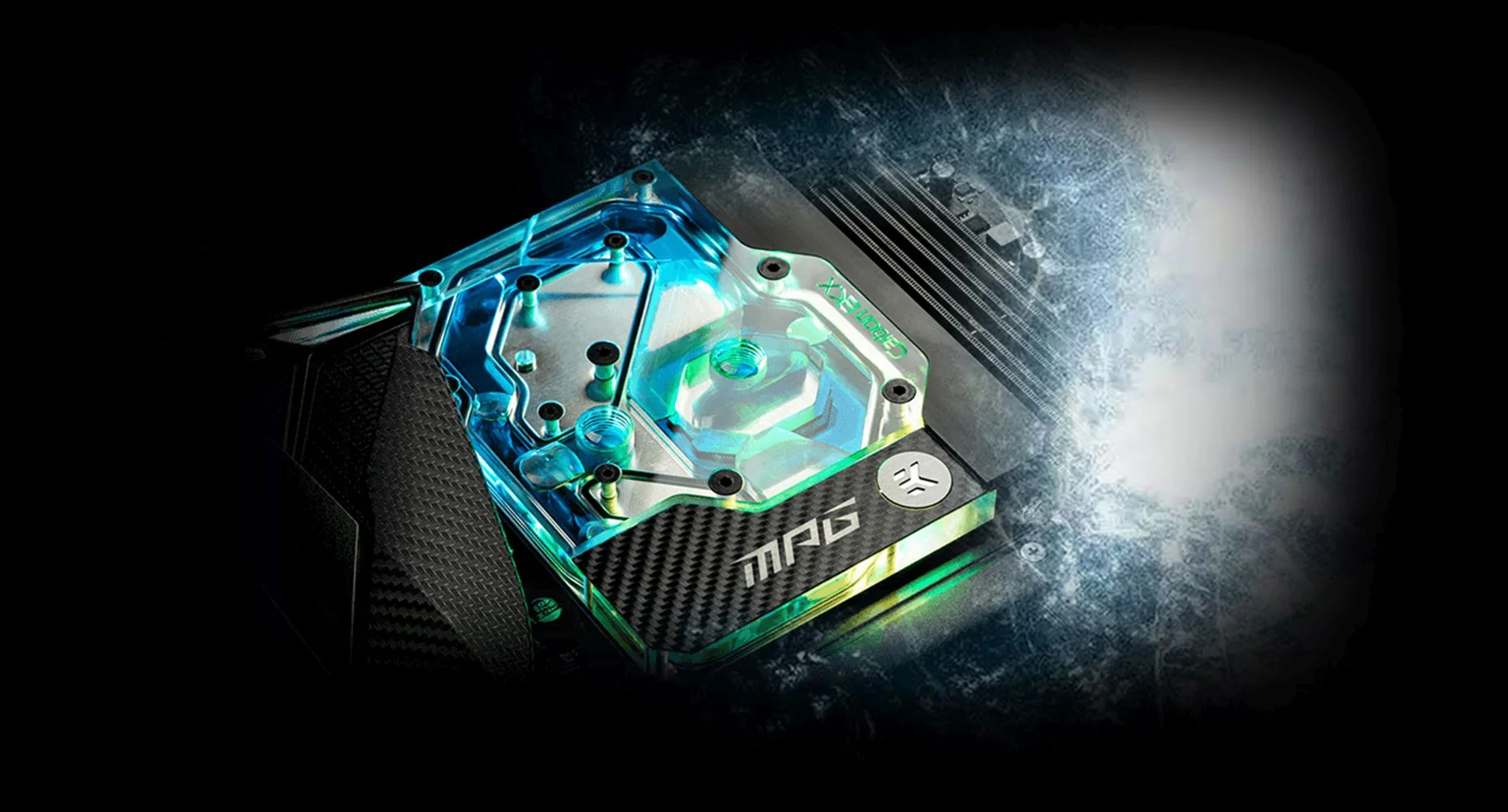 MPG Z490 CARBON EK X MSI MPG Z490 EK CUSTOM-DESIGNED CPU + VRM WATER COOLING