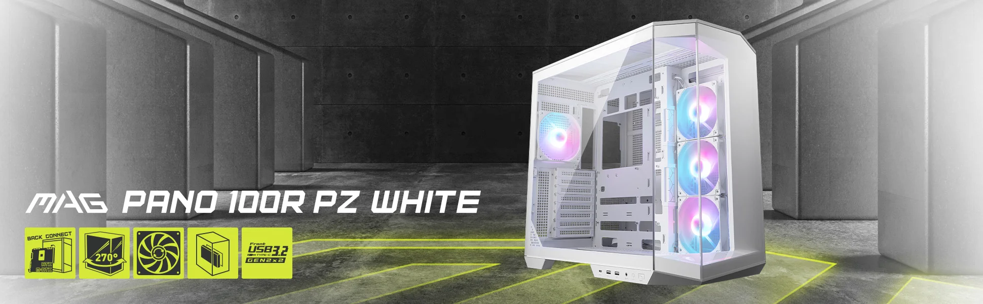 Document Bir D�n�m Noktas� MAG PANO 100R PZ WHITE kasa, 270 derece temperli cam panel ve