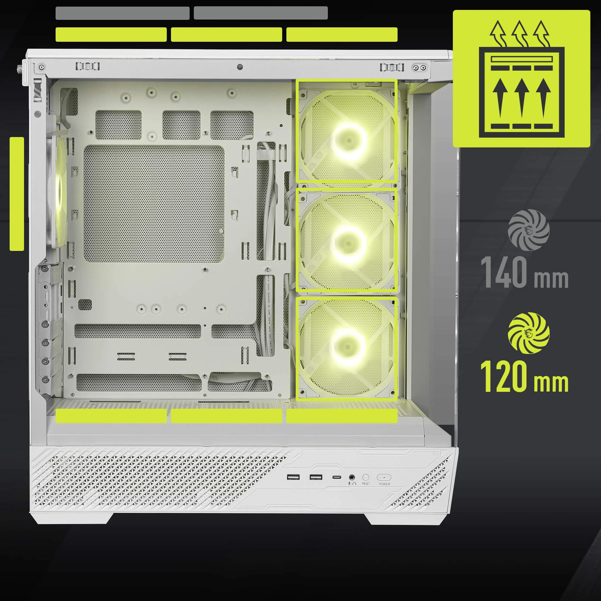 Document Geni� So�utma Deste�i MAG PANO 130R PZ fan so�utma ��z�mleri �unlard�r: �st: 3 x