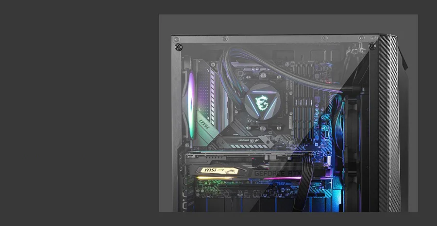 MSI TEMPERL� CAM PENCERE MAG SHIELD 110 Serisi, temperli cam yan paneliyle cephaneli