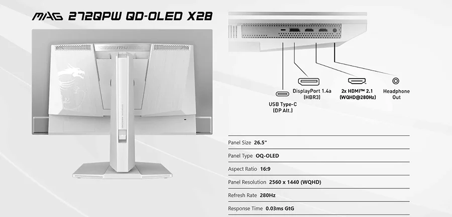 MAG 272QPW QD-OLED X28 mag 272qpw qd oled x28 baglanti