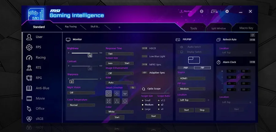 MPG 272URX QD-OLED mpg 272urx qd oled gaming intelligence intelligence app