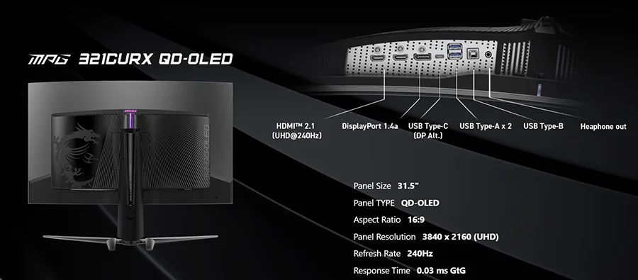 MPG 321CURX QD-OLED mpg 321curx qd oled baglanti