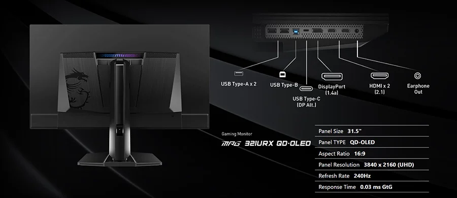 MPG 321URX QD-OLED mpg 321urx qd oled gorsel 34