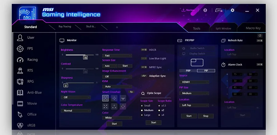 MPG 321URXW QD-OLED mpg 321urxw qd oled gaming intelligence app avantajlari