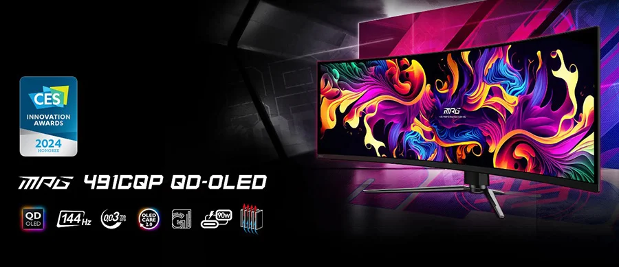 MPG 491CQP QD-OLED mpg 491cqp qd oled gorsel 2