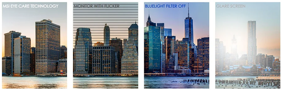 pro mp161 e2u msi eyesergo anti flicker less blue light teknolojileri anti glare panel