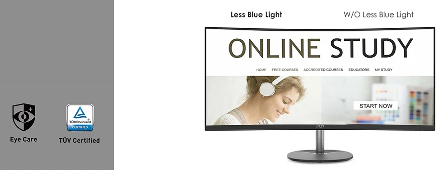 pro mp341cq tuv sertifikali gozlerinizi koruyan less blue light teknolojisi