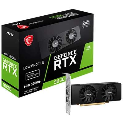 MSI GeForce RTX 3050 LP 6G OC Taban Frekans� / Bellek H�z� 1492 MHz / 14 Gbps 6GB GD
