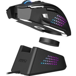 MSI GG VERSA PRO W + MOUSE DOCK PRO 97 GRAM WIRELESS GAMING MOUSE MAX 26000 DPI 1000 Hz / 1MS PIXART PAW-3395 OMRON SWITCH RGB LED MYSTIC LIGHT KABLOSUZ OYUNCU FARESI