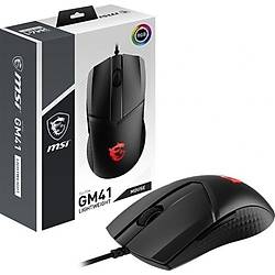 MSI GG CLUTCH GM41 LIGHTWEIGHT 65 GRAM ESPORTS GAMING MOUSE 16000 DPI 1MS POLLING PIXART PMW-3389 OPTIK SENSOR OMRON SWITCH RGB LED