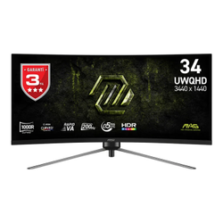 MSI 34" MAG 345CQRF E20 200Hz 0.5ms Rapid VA Curve 1000R FreeSync Premium UWQHD