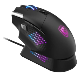 MSI GG VERSA PRO W + MOUSE DOCK PRO 97 GRAM WIRELESS GAMING MOUSE MAX 26000 DPI 1000 Hz / 1MS PIXART PAW-3395 OMRON SWITCH RGB LED MYSTIC LIGHT KABLOSUZ OYUNCU FARESI