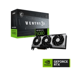 MSI VGA GEFORCE RTX 5080 16G VENTUS 3X PLUS RTX5080 16GB GDRR7 256 B DX12 PCIE 5.0 X16 (3XDP 1XHDMI)