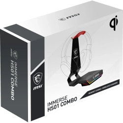 MSI GG HS01 HEADSET STAND + WIRELESS RGB CHARGER METAL KULAKLIK TUTUCU VE KABLOSUZ SARJ ALETI 15W HIZLI SARJ RGB GOSTERGE KAYMAZ TAB