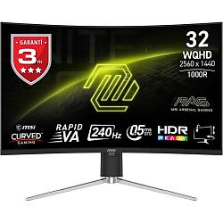 MSI 31.5 MAG 325CQRXF E2 2560x1440 (WQHD)  CURVE 1000R RAPID VA 240HZ 0.5MS FREESYNC PREMIUM GAMING MONITOR