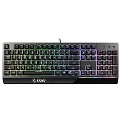 MSI GG VIGOR GK30 TR GAMING KEYBOARD MEKANIK HISLI 6 BOLGE RGB LED AYDINLATMA SIVI DOKULMESINE DAYANIKLI OYUNCU KLAVYESI TURKCE Q