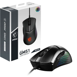 MSI GG CLUTCH GM51 LIGHTWEIGHT 75 GRAM ESPORTS GAMING MOUSE MAX 26000 DPI 1MS PIXART PMW-3395 OPTIK SENSOR OMRON SWITCH RGB LED MYST