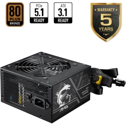MSI MAG A650BN PCIE5 II 650W 80+ Bronze Siyah