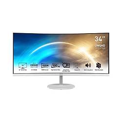MSI 34 PRO MP341CQW 3440x1440 (UWQHD) 21:9 CURVE 1500R VA 100HZ 1MS FREESYNC BEYAZ MONITOR
