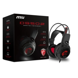 MSI GG DS502 GAMING HEADSET 7.1 CEVRESEL SES 2X40MM SURUCU KIRMIZI DRAGON LED AYDINLATMA KABLO KUMANDA MIKROFON 2M ORGU KABLO USB BA