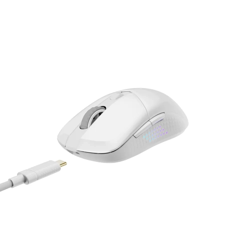 MSI GG VERSA 300 ELITE WIRELESS WHITE 65 GRAM GAMING MOUSE 26000 DPI 1000 Hz / 1MS PIXART PAW-3395DM OMRON MICRO SWITCH RGB LED 2.4 GHz Bluetooth 5.3 USB 2.0 KABLOSUZ MOUSE