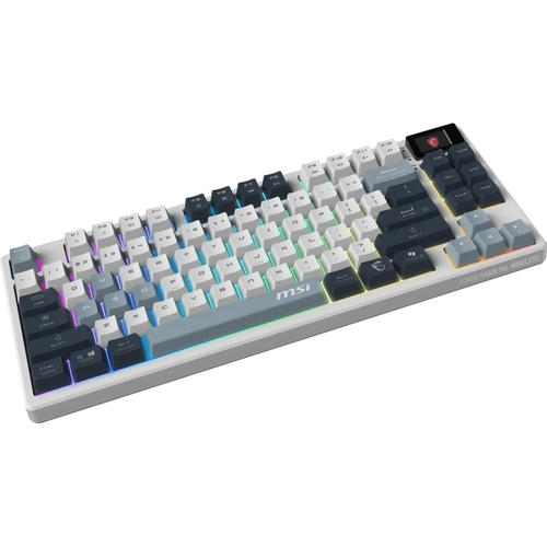 MSI GG FORGE GK600 TKL W SKY TR MEKANIK GAMING KLAVYE LCD EKRAN KTT HIFI LINEAR HOT-SWAPPABLE SWITCH PBT TUS TAKIMI RGB TR LAYOUT
