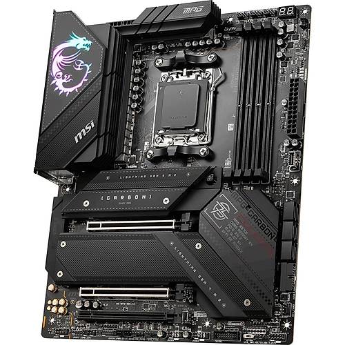 MSI MB MPG X670E CARBON WIFI AM5 DDR5 6600MHZ(OC) 4X M.2 USB 3.2 HDMI DP 2.5G LAN AMD WIFI 6E RGB ATX
