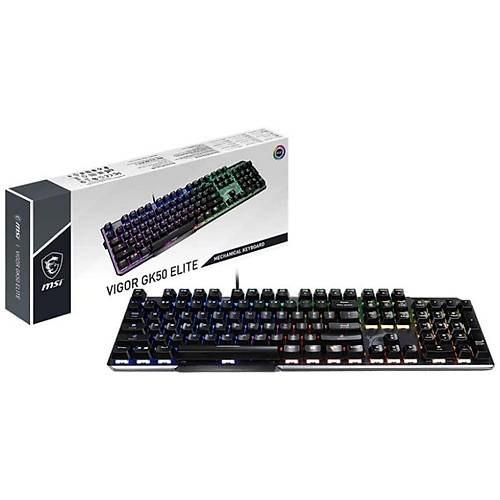MSI GG VIGOR GK50 ELITE BW TR GAMING KLAVYE GERCEK MEKANIK KAILH BOX WHITE SWITCH PER KEY RGB FIRCALANMIS METAL TUS YUZEYI TURKCE Q