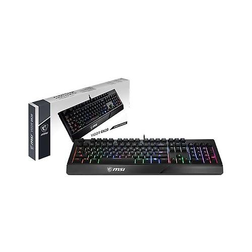 MSI GG VIGOR GK20 TR GAMING KEYBOARD RAINBOW ARKA AYDINLATMA ANTIGHOSTING MEMBRAN SIVI DOKULMESINE DAYANIKLI OYUNCU KLAVYESI TURKCE