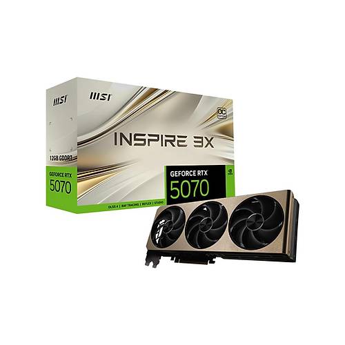 MSI VGA GEFORCE RTX 5070 12G INSPIRE 3X OC RTX5070 12GB GDRR7 192B DX12 PCIE 5.0 X16 (3XDP 1XHDMI)