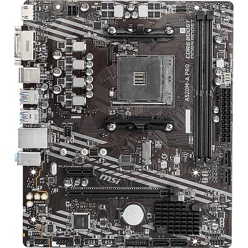 MSI MB A520M-A PRO AM4 DDR4 4600(OC) DVI HDMI M.2 USB3.2 MATX