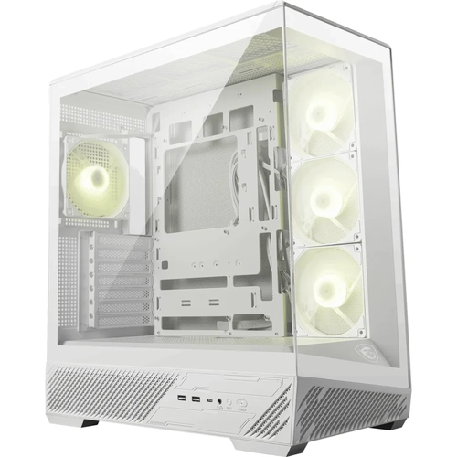 MSI MAG PANO 130R PZ WHITE TEMPERLI CAM 3X120MM REVERSE AGRB 1X120MM ARGB FAN ATX BEYAZ PANORAMIK GAMING BILGISAYAR KASASI