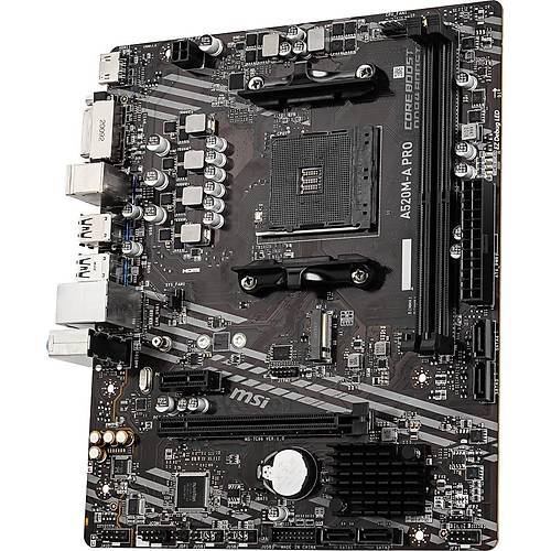 MSI MB A520M-A PRO AM4 DDR4 4600(OC) DVI HDMI M.2 USB3.2 MATX