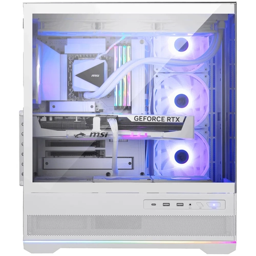 MSI MAG PANO 110R PZ WHITE TEMPERLI CAM 3X120MM 1X120MM ARGB FAN ATX BEYAZ PANORAMIK GAMING BILGISAYAR KASASI