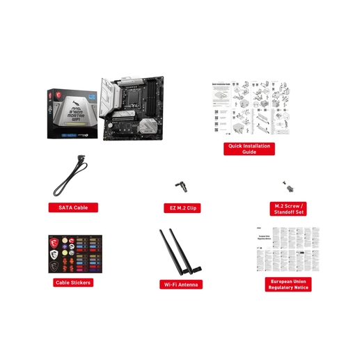 MSI MAG B760M MORTAR WIFI SOKET 1700 DDR5 7000(OC) PCI-E GEN5 M.2 USB3.2 HDMIDP 1X 2.5G LAN  WI-FI 6E MATX